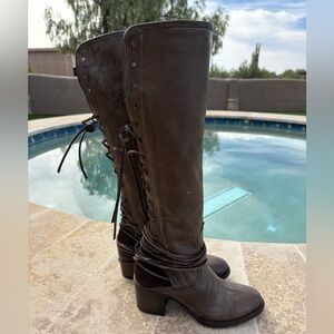 FRYE Vintage Brown Leather Knee-High Boots